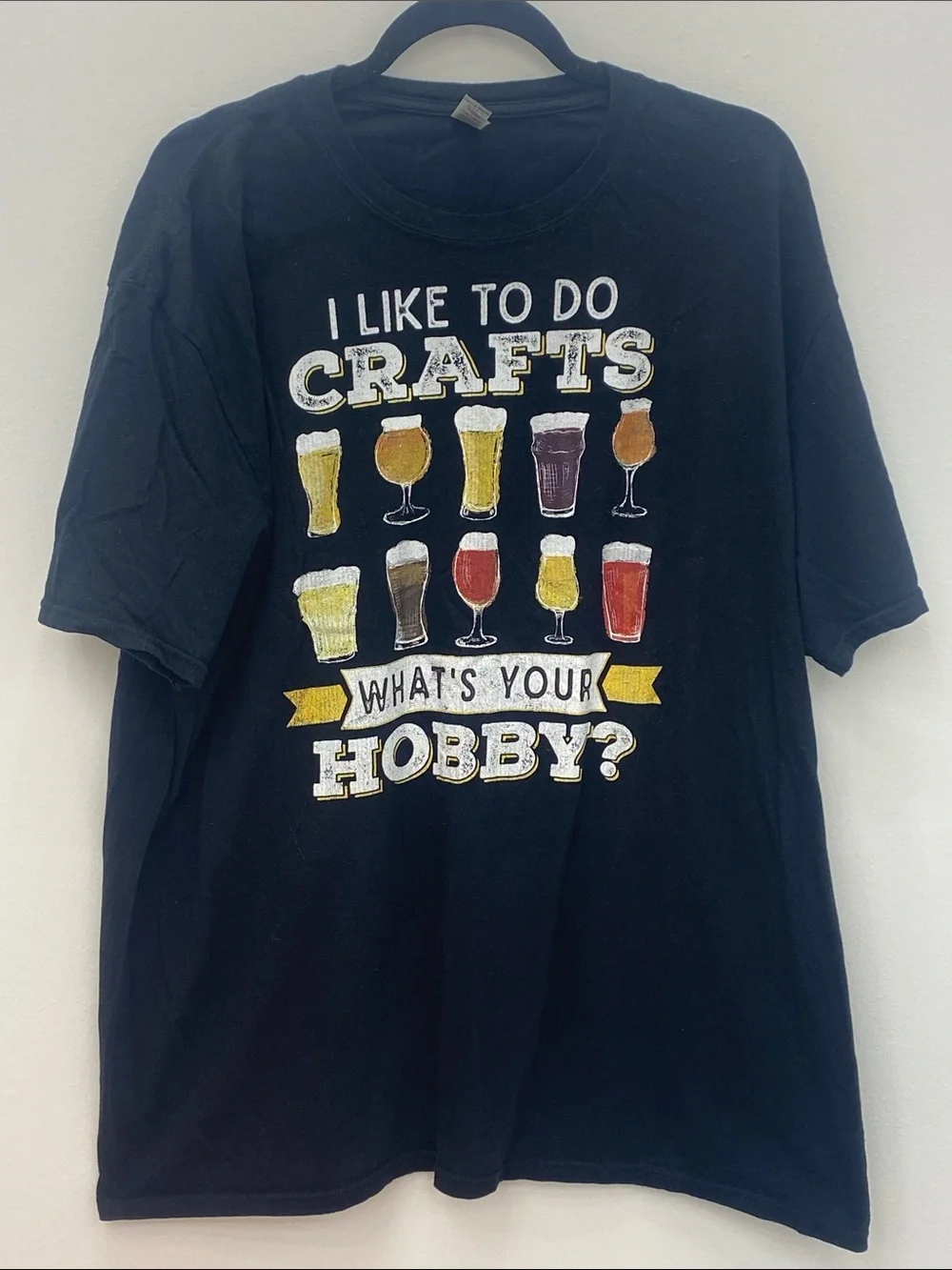 I Like To Do Crafts Graphic Beer T-Shirt (BIN AA)